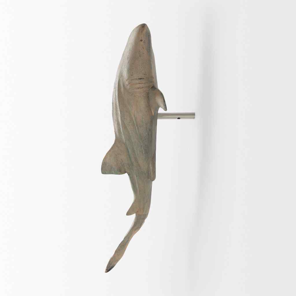 Willa Large Wall Mountable Whale Shark Sculpture Gray