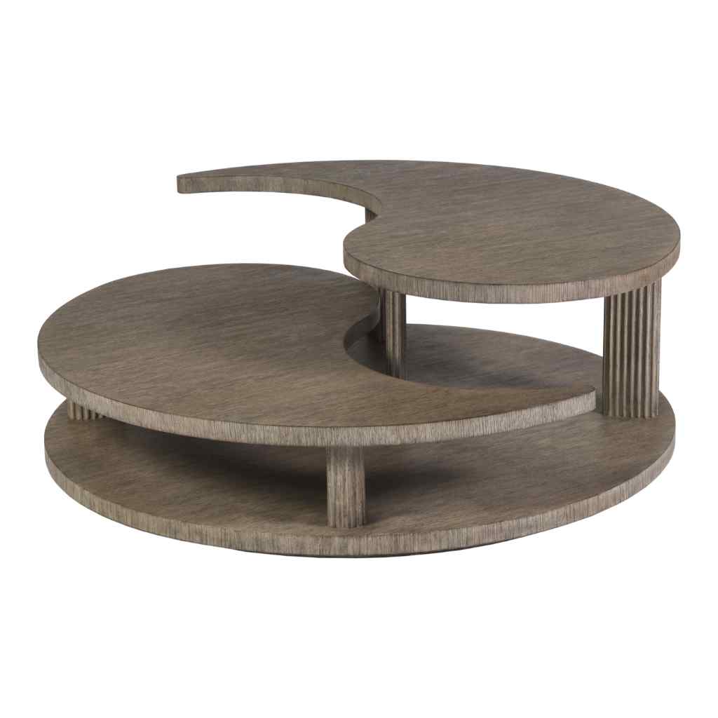 Yin Yang Round Cocktail Table Brown