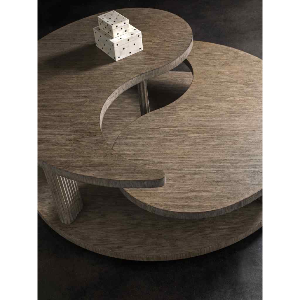 Yin Yang Round Cocktail Table Brown