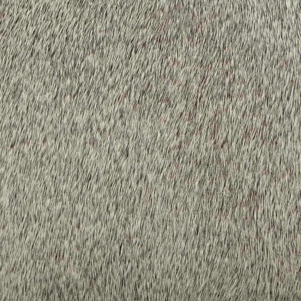 Zahavi I 20in Grey-Toned Hair-On-Hide Ottoman Gray