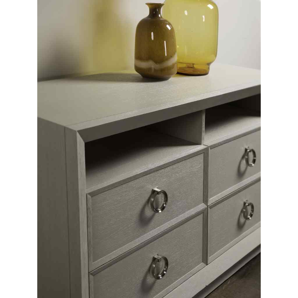 Zeitgeist White Media Console Gray